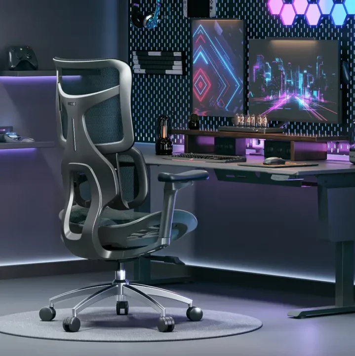 fauteuil de bureau ergonomique sihoo doro s100 avec un bureau assis debout gaming