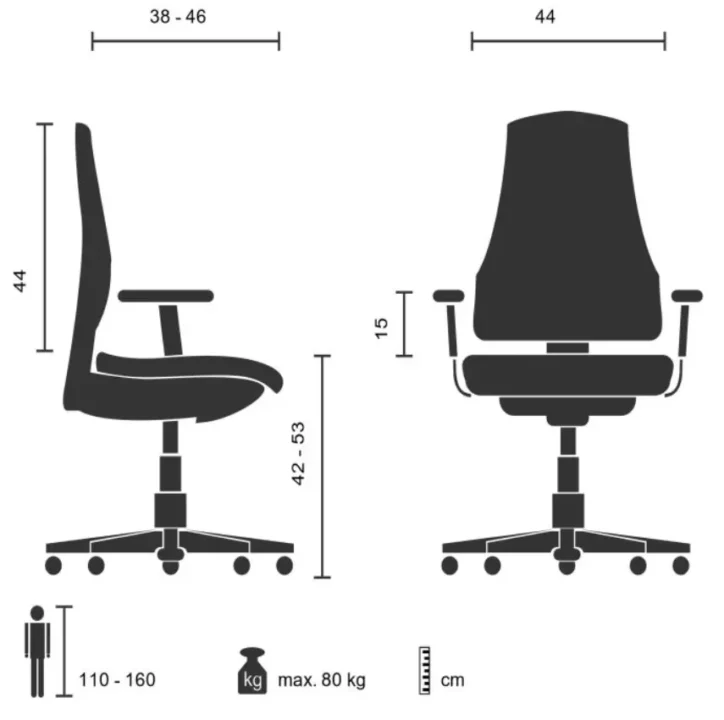 Dimension chaise pour enfants hjh office kid ergo
