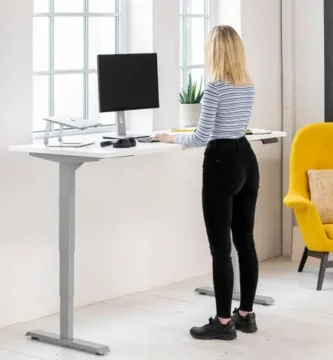 ergotopia desktopia lite avec une femme qui travaille sur un ordinateur.